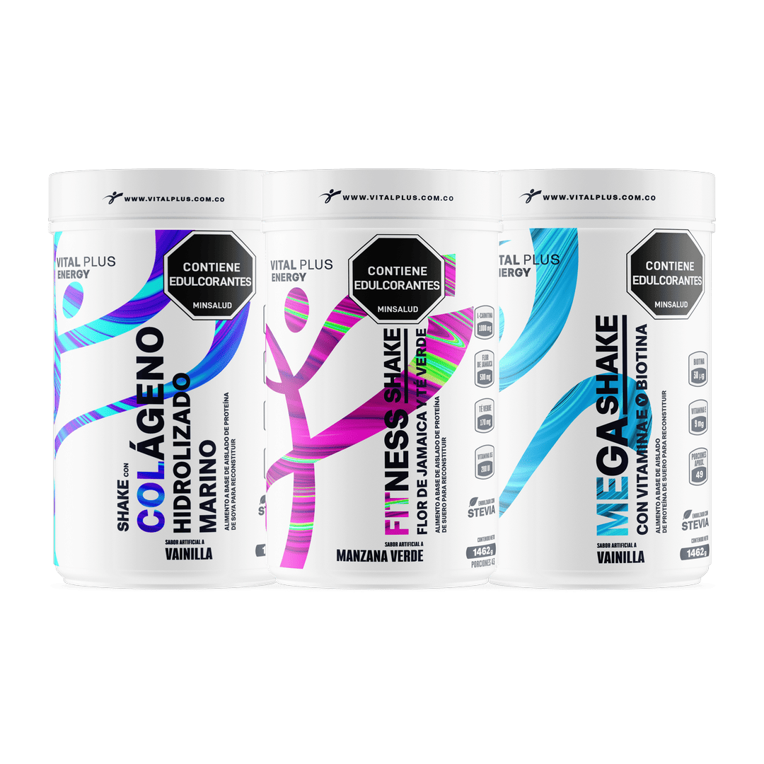 Kit Shake Con Colágeno Hidrolizado Marino + Fitness Shake + Mega Shake