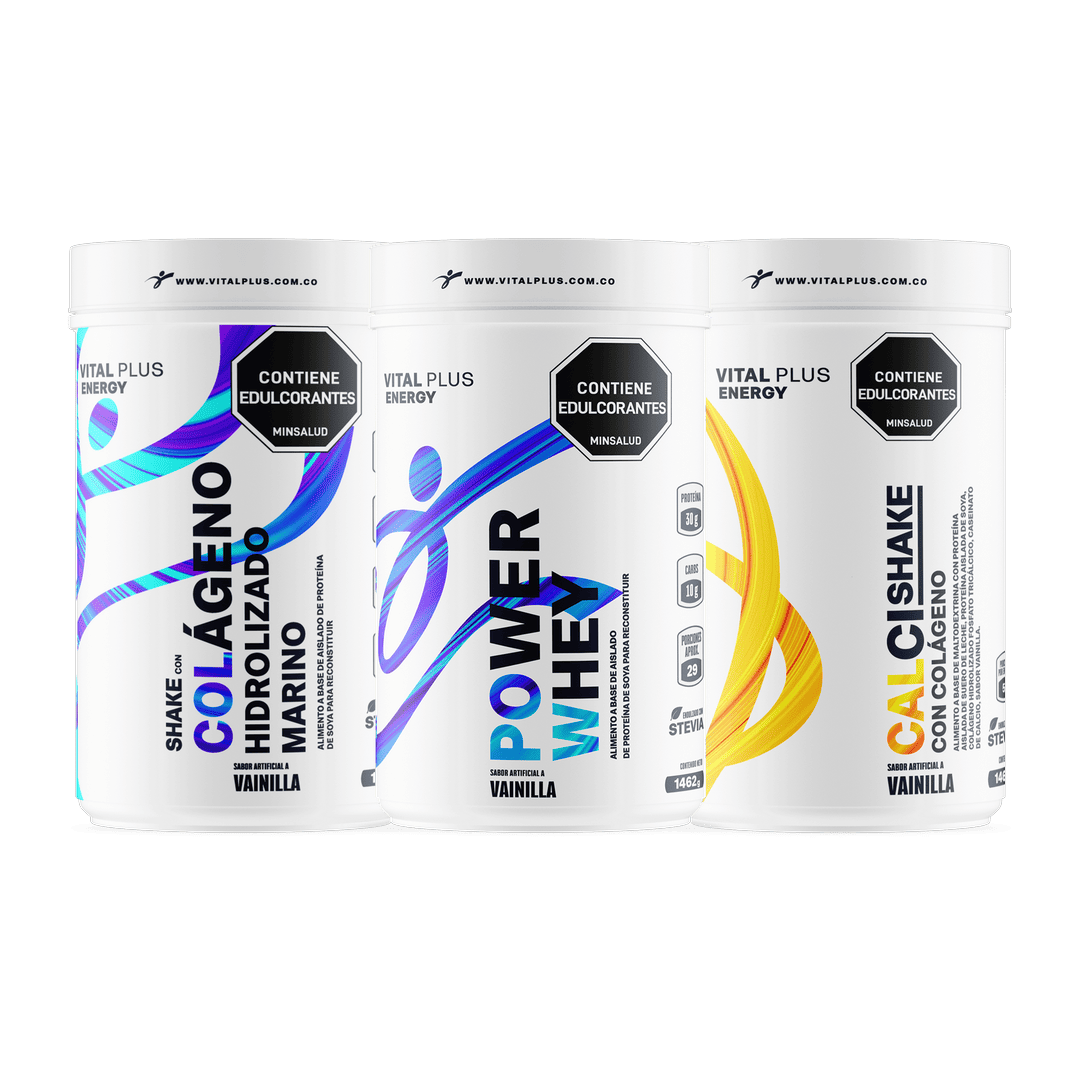 Kit Shake Con Colágeno Hidrolizado Marino + Power Whey + Calci Shake Con Colágeno