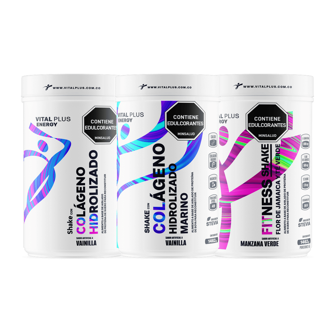 Kit Shake Con Colágeno Hidrolizado + Shake Con Colágeno Hidrolizado Marino + Fitness Shake