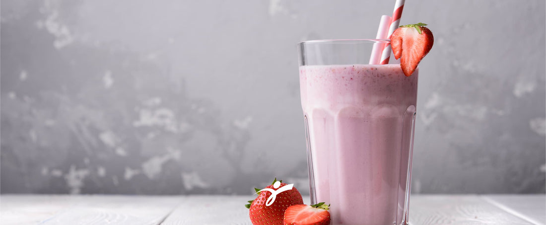 Malteada de proteína con fresas para después de entrenar