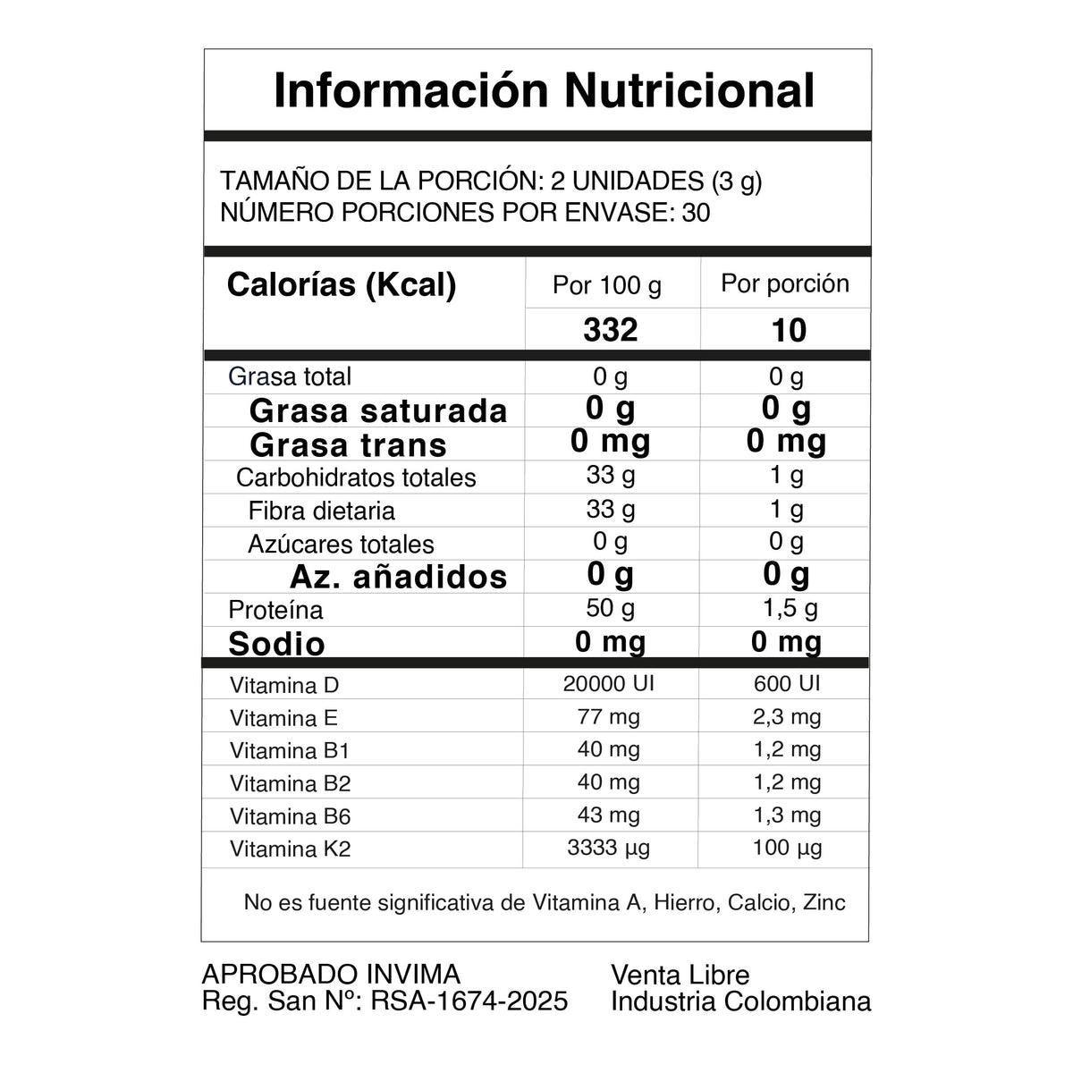 Vitamina D3 + K2 en Cápsulas Vital Plus Energy