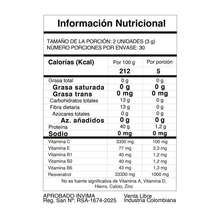 Resveratrol en Cápsulas Vital Plus Energy