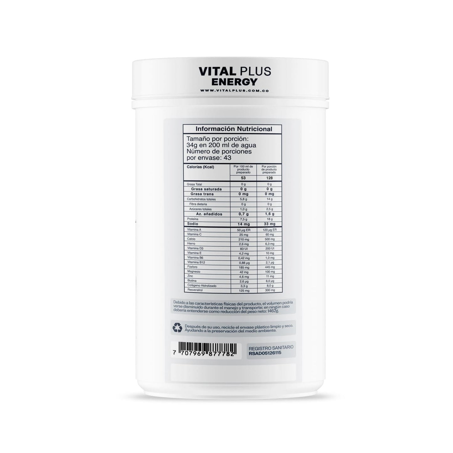 Shake con Colágeno y Resveratrol | Malteada con Proteína Aislado de Suero Leche | Resveratrol | Omega 3 | Colágeno | Sabor Uva