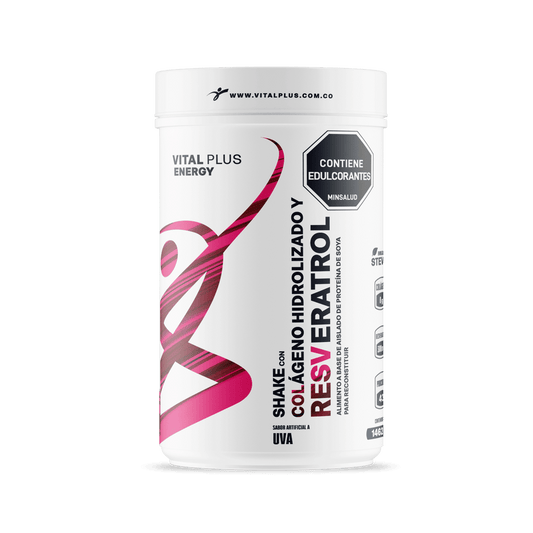 Shake con Colágeno y Resveratrol | Malteada con Proteína Aislado de Suero Leche | Resveratrol | Omega 3 | Colágeno | Sabor Uva