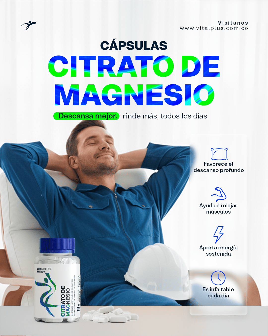 Citrato de Magnesio en Cápsulas Vital Plus Energy