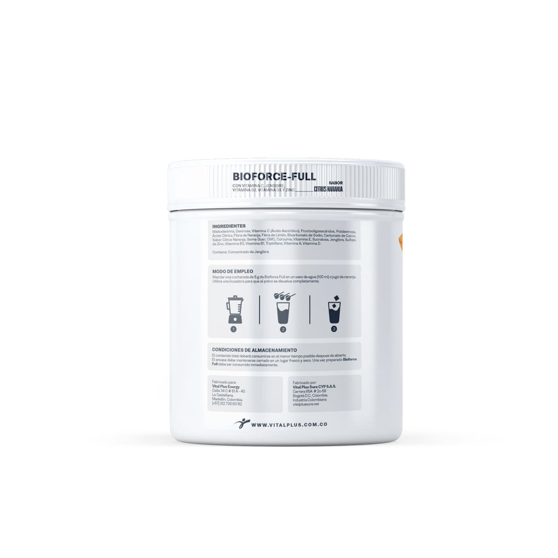 Vitamina C con jengibre y Fibra