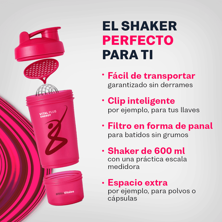 Shaker Termo Mezclador + Shake con Colágeno y Resveratrol | Malteada con Proteína Aislado de Suero Leche | Resveratrol | Omega 3 | Colágeno | Sabor Uva