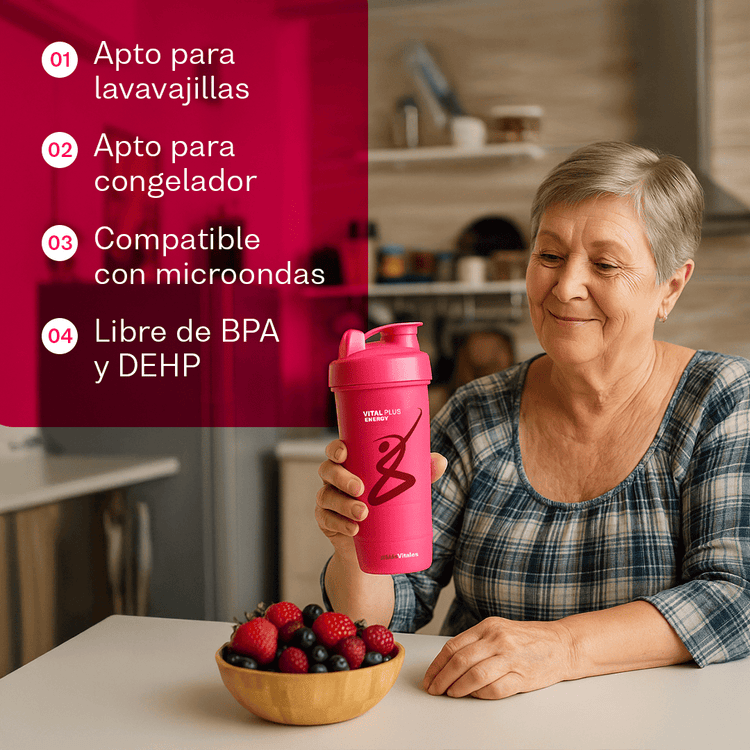 Shaker Termo Mezclador + Shake con Colágeno y Resveratrol | Malteada con Proteína Aislado de Suero Leche | Resveratrol | Omega 3 | Colágeno | Sabor Uva