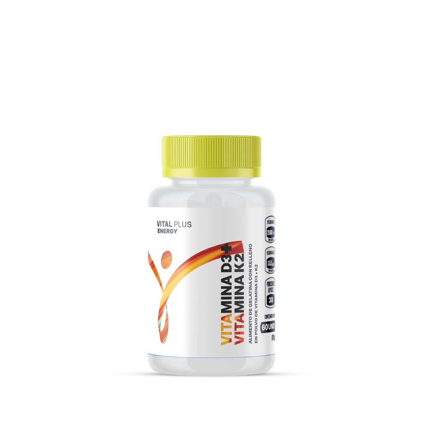 Vitamina D3 + K2 en Cápsulas Vital Plus Energy
