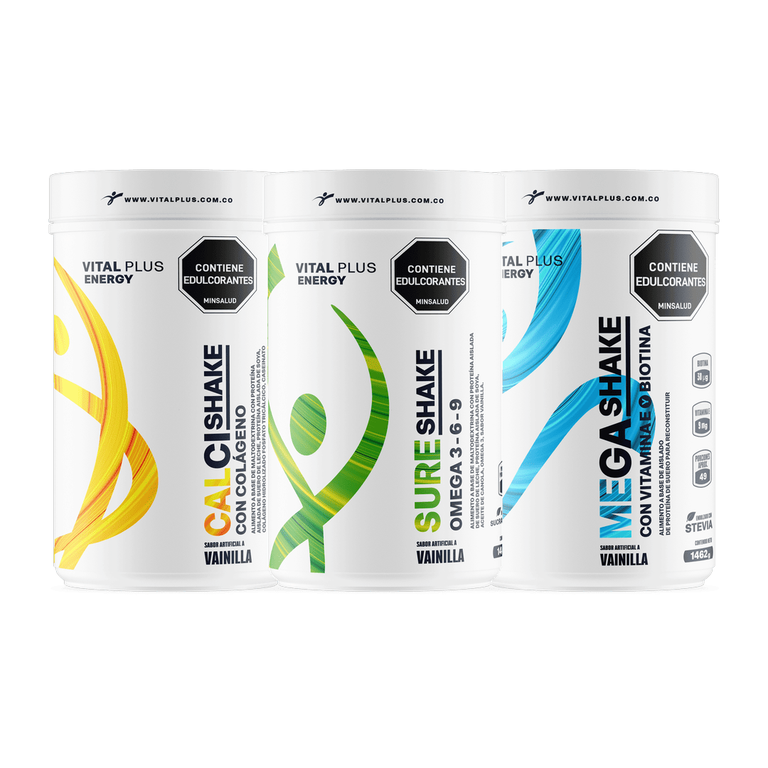 Kit Calci Shake Con Colágeno + Mega Shake + Sure Shake