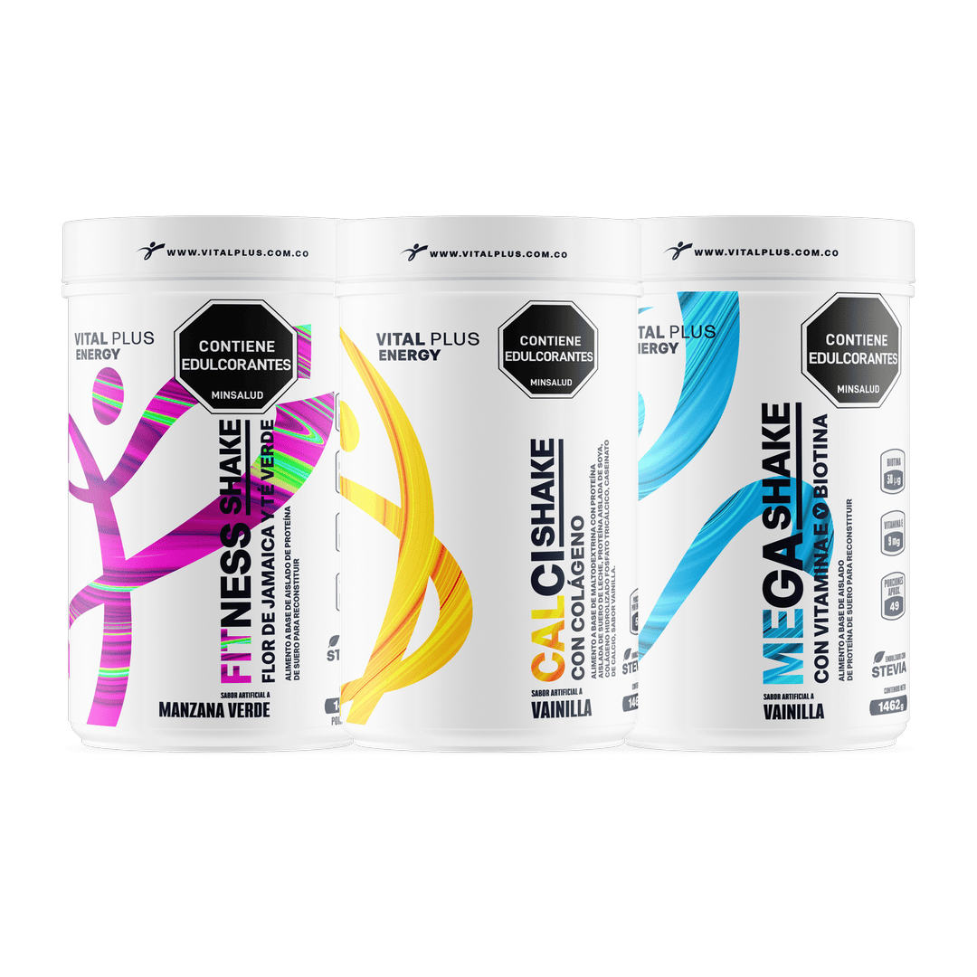 Kit Fitness Shake + Calci Shake Con Colágeno + Mega Shake