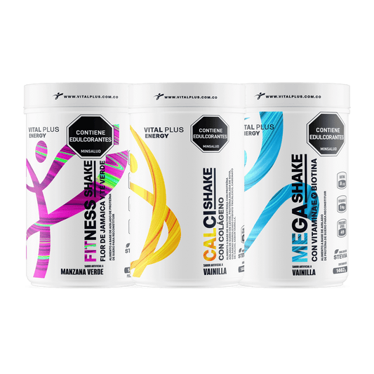 Kit Fitness Shake + Calci Shake Con Colágeno + Mega Shake