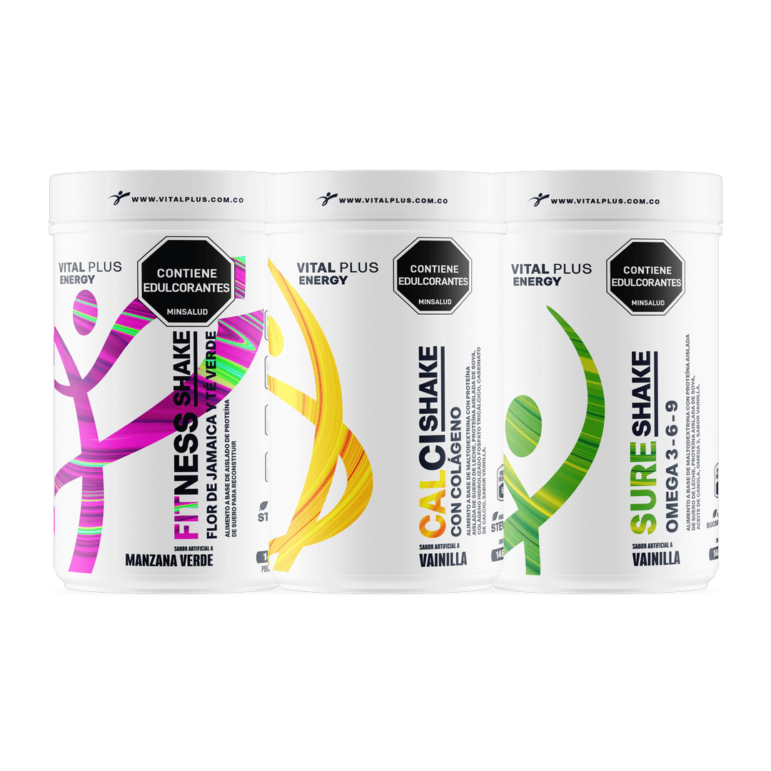 Kit Fitness Shake + Calci Shake Con Colágeno + Sure Shake