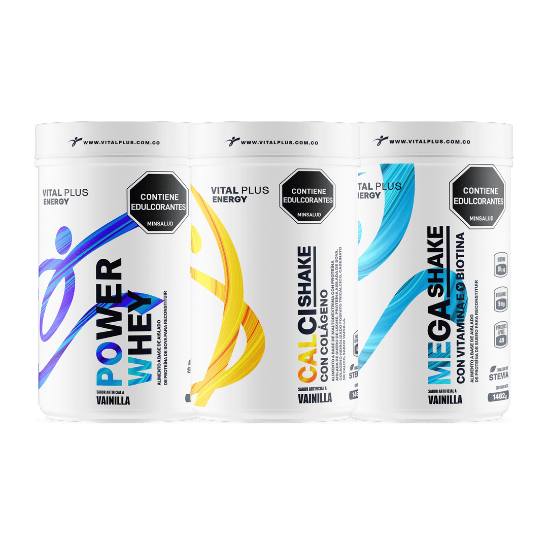 Kit Power Whey + Calci Shake Con Colágeno + Mega Shake