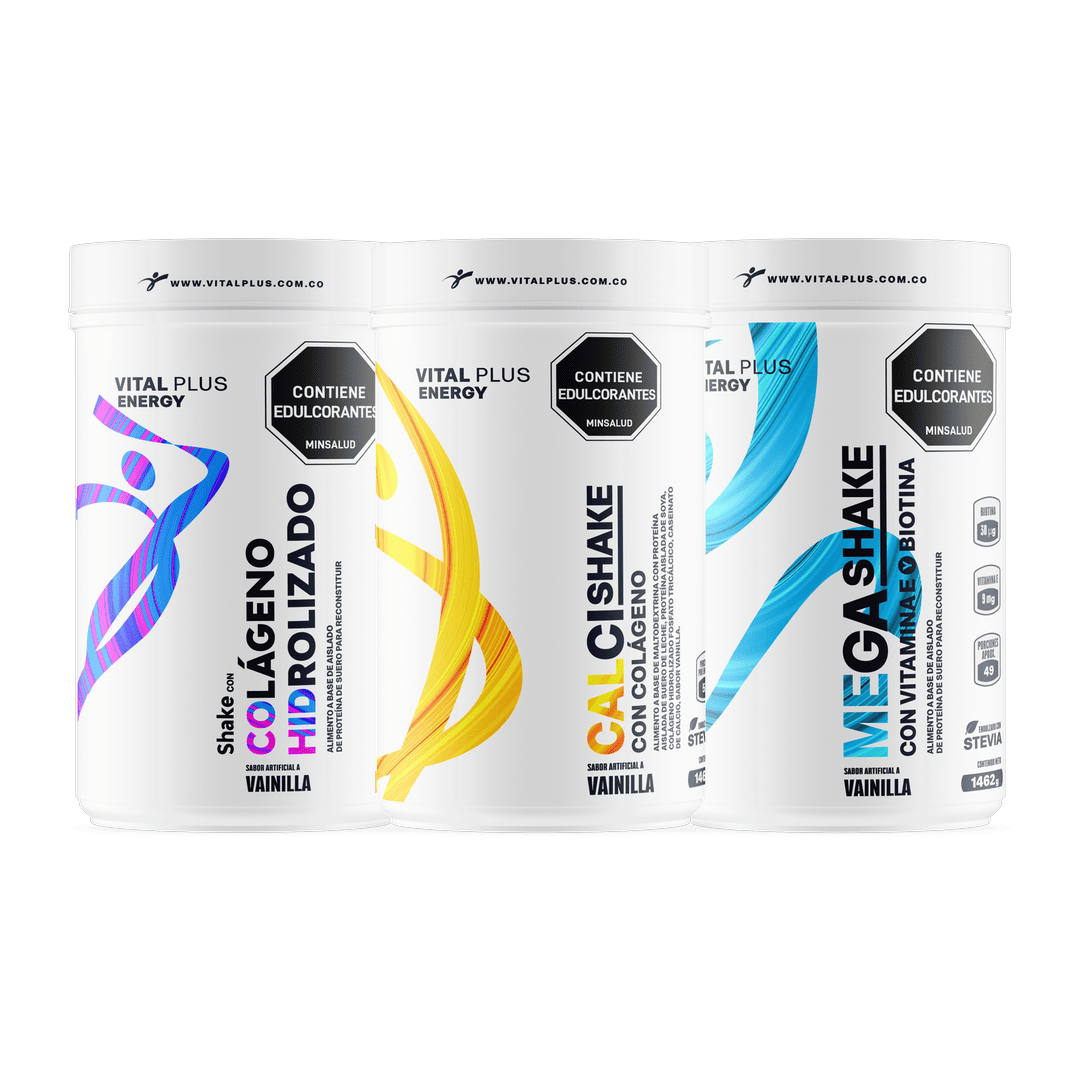 Kit Shake Con Colágeno Hidrolizado + Calci Shake Con Colágeno + Mega Shake