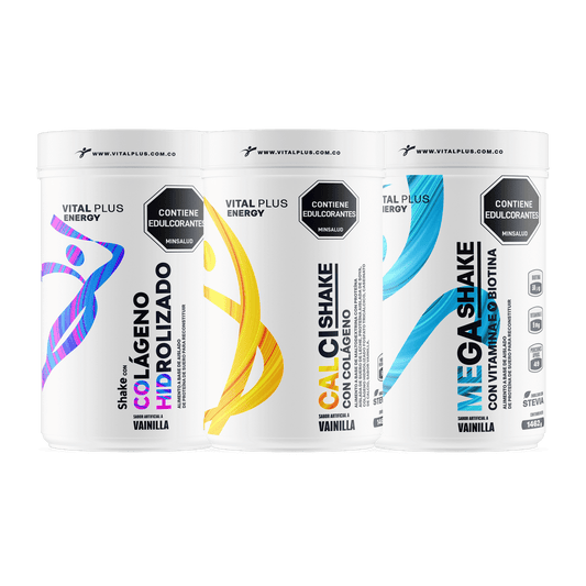 Kit Shake Con Colágeno Hidrolizado + Calci Shake Con Colágeno + Mega Shake