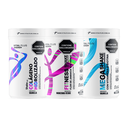Kit Shake Con Colágeno Hidrolizado + Fitness Shake + Mega Shake