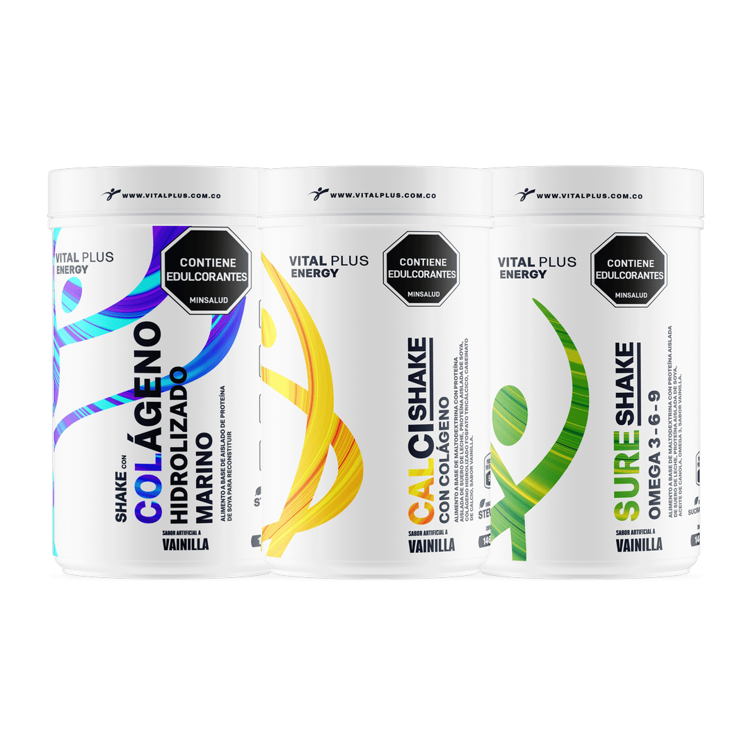 Kit Shake Con Colágeno Hidrolizado Marino + Calci Shake Con Colágeno + Sure Shake