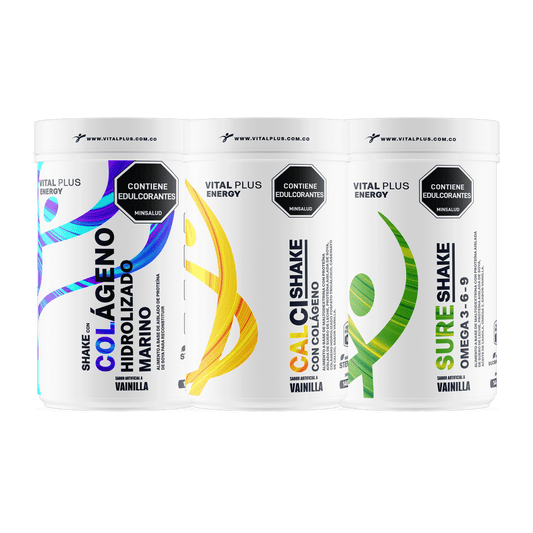 Kit Shake Con Colágeno Hidrolizado Marino + Calci Shake Con Colágeno + Sure Shake