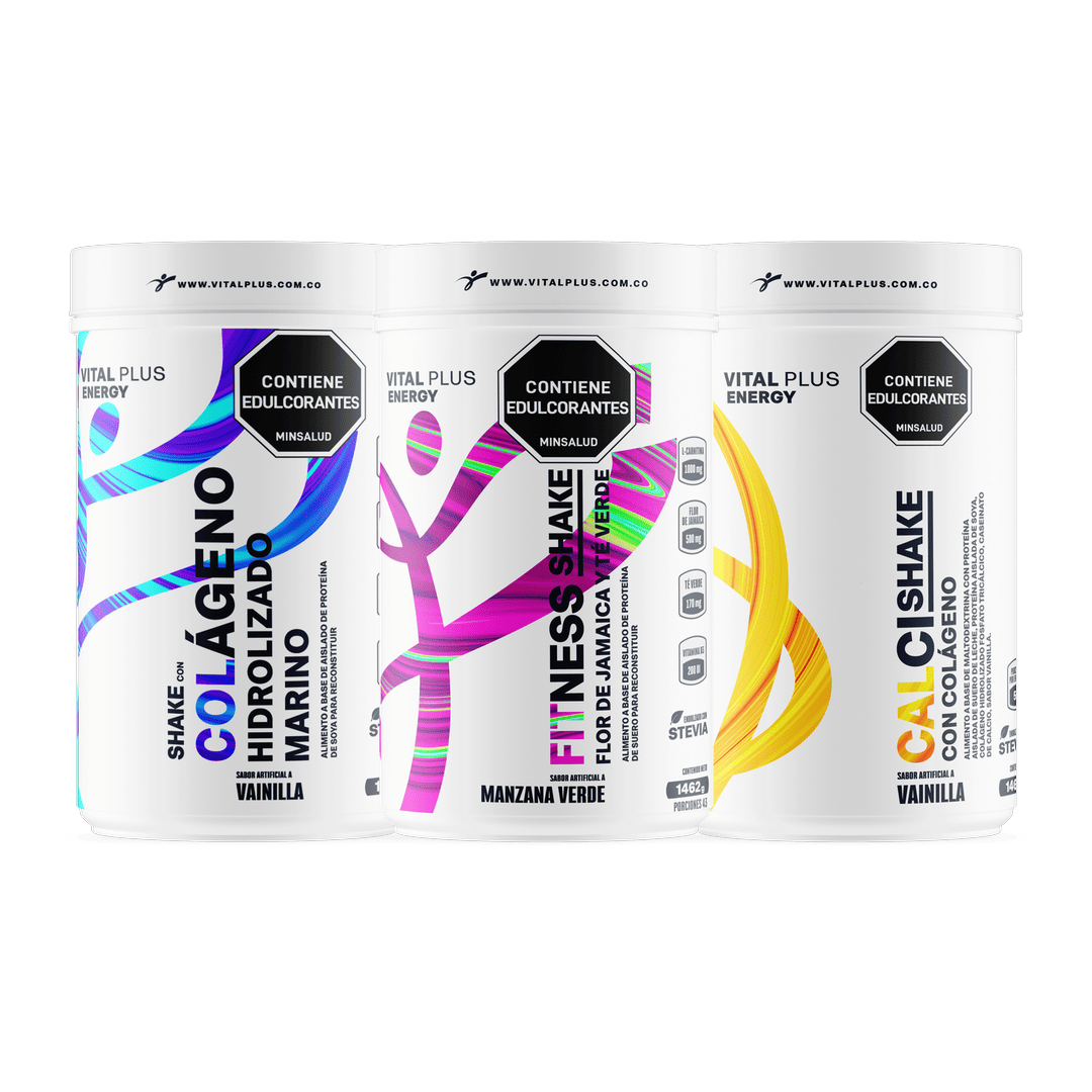 Kit Shake Con Colágeno Hidrolizado Marino + Fitness Shake + Calci Shake Con Colágeno