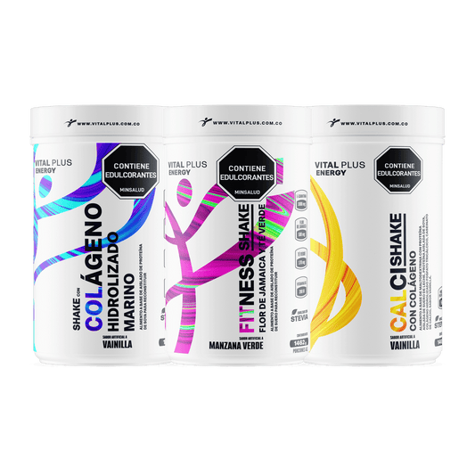 Kit Shake Con Colágeno Hidrolizado Marino + Fitness Shake + Calci Shake Con Colágeno