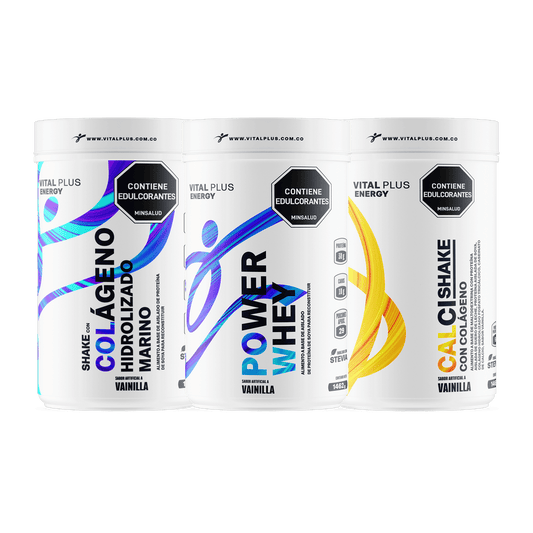 Kit Shake Con Colágeno Hidrolizado Marino + Power Whey + Calci Shake Con Colágeno