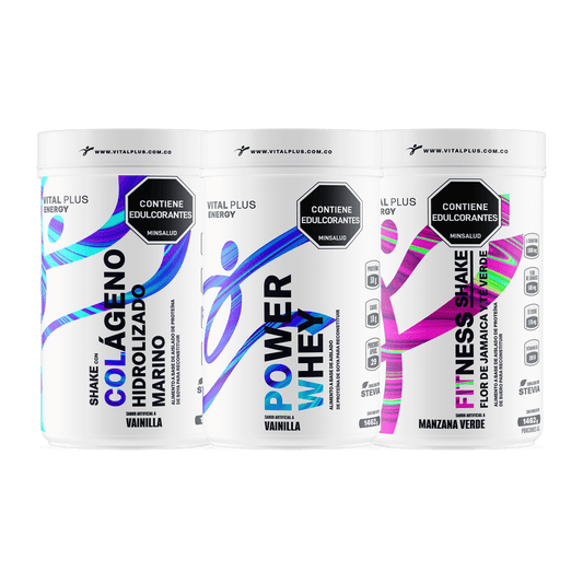Kit Shake Con Colágeno Hidrolizado Marino + Power Whey + Fitness Shake