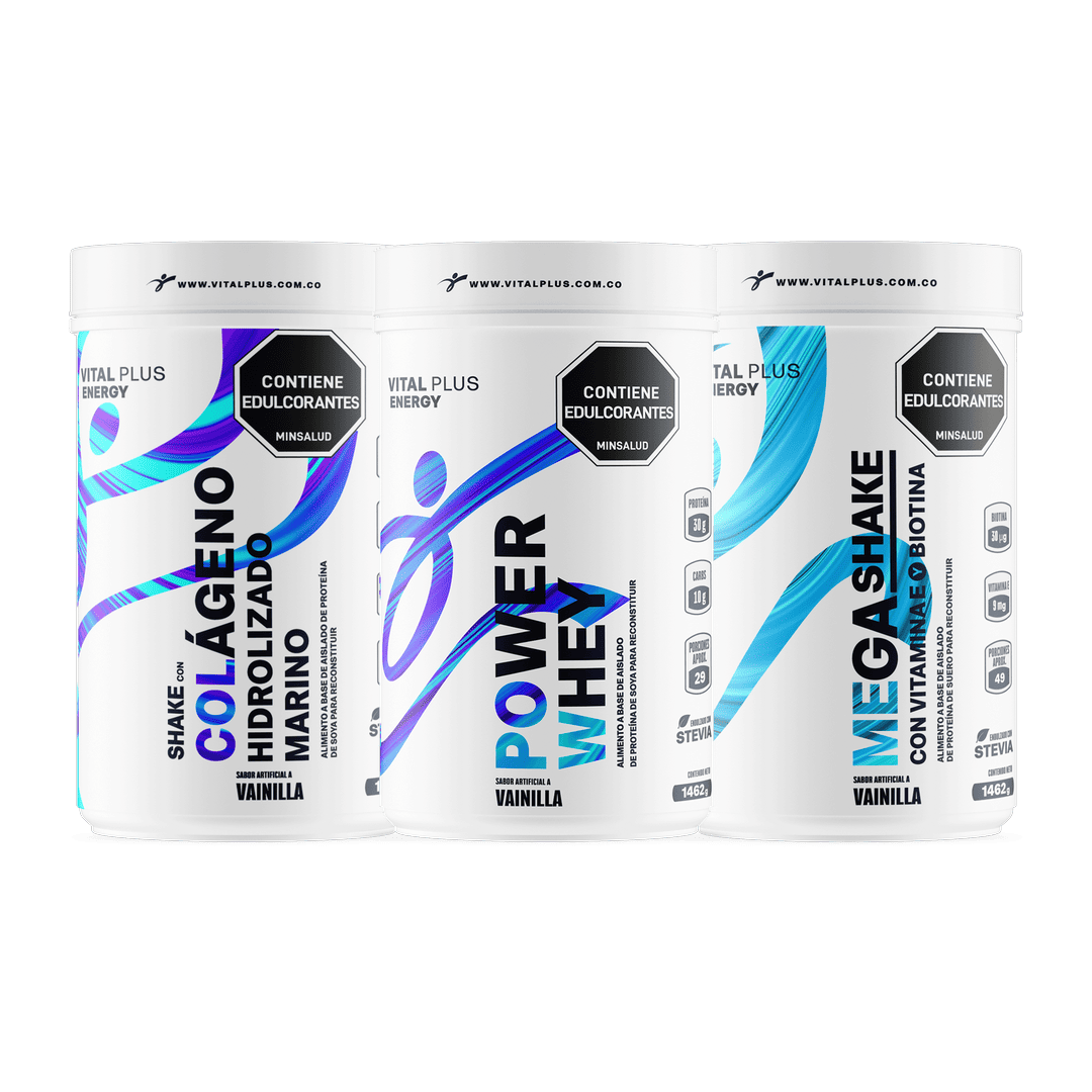 Kit Shake Con Colágeno Hidrolizado Marino + Power Whey + Mega Shake