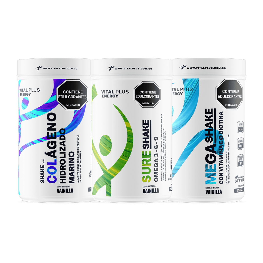 Kit Shake Con Colágeno Hidrolizado Marino + Mega Shake + Sure Shake