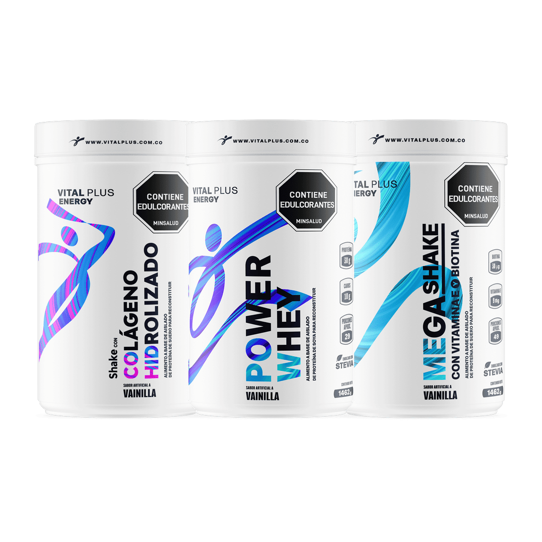 Kit Shake Con Colágeno Hidrolizado + Power Whey + Mega Shake