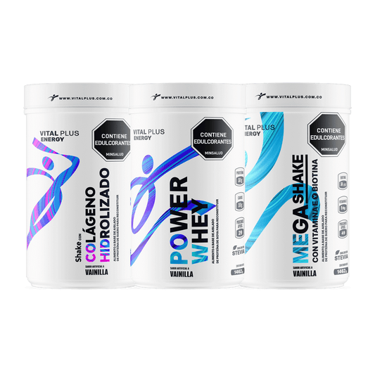 Kit Shake Con Colágeno Hidrolizado + Power Whey + Mega Shake