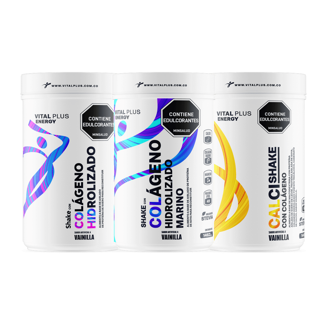 Kit Shake Con Colágeno Hidrolizado + Shake Con Colágeno Hidrolizado Marino + Calci Shake Con Colágeno