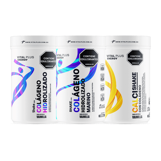Kit Shake Con Colágeno Hidrolizado + Shake Con Colágeno Hidrolizado Marino + Calci Shake Con Colágeno