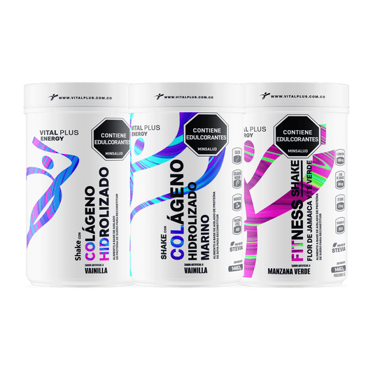 Kit Shake Con Colágeno Hidrolizado + Shake Con Colágeno Hidrolizado Marino + Fitness Shake