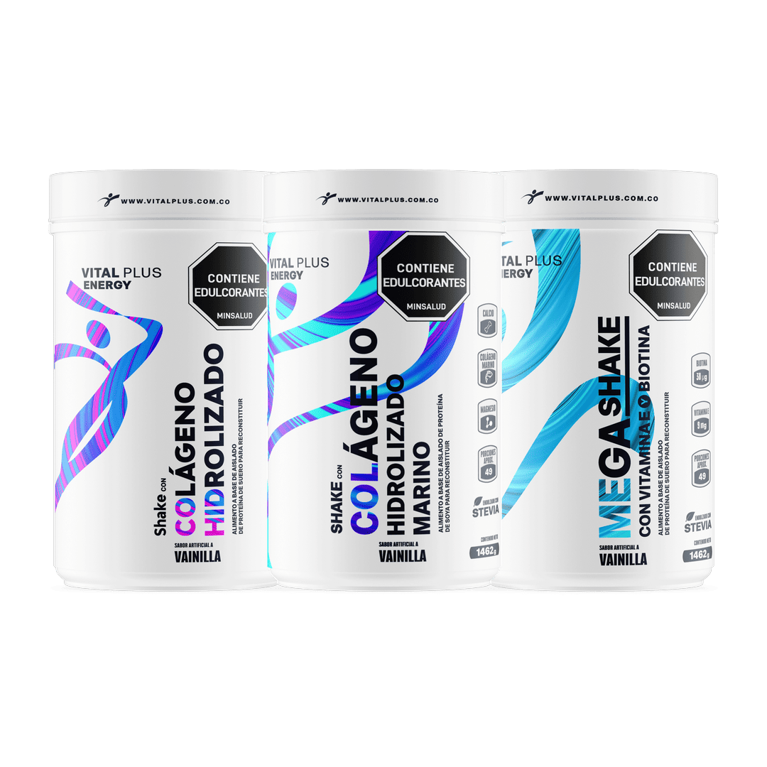 Kit Shake Con Colágeno Hidrolizado + Shake Con Colágeno Hidrolizado Marino + Mega Shake