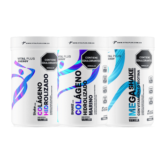 Kit Shake Con Colágeno Hidrolizado + Shake Con Colágeno Hidrolizado Marino + Mega Shake