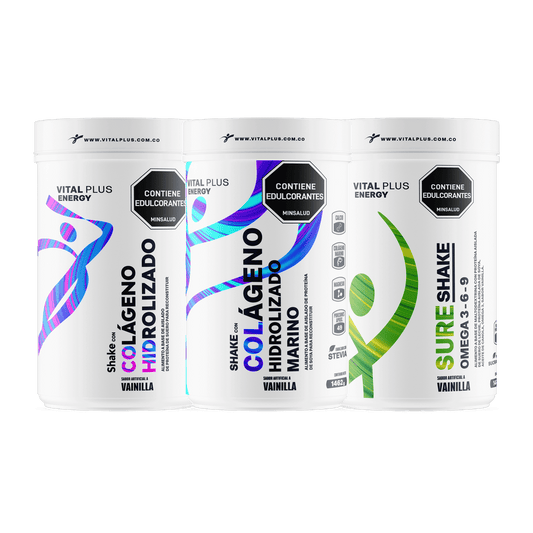 Kit Shake Con Colágeno Hidrolizado + Shake Con Colágeno Hidrolizado Marino + Sure Shake